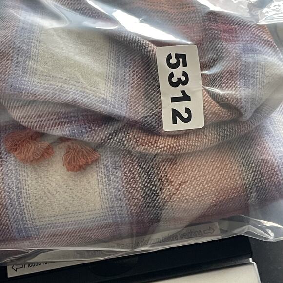 Savanna Jane Flannel Long Cardigan 1X Plaid Tassel Asymmetric Boho Western NEW - Picture 16 of 16